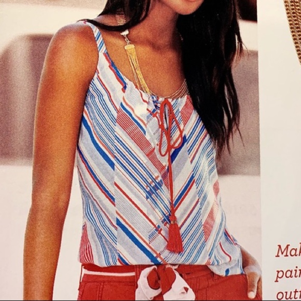Cabi Red Tassel Tank